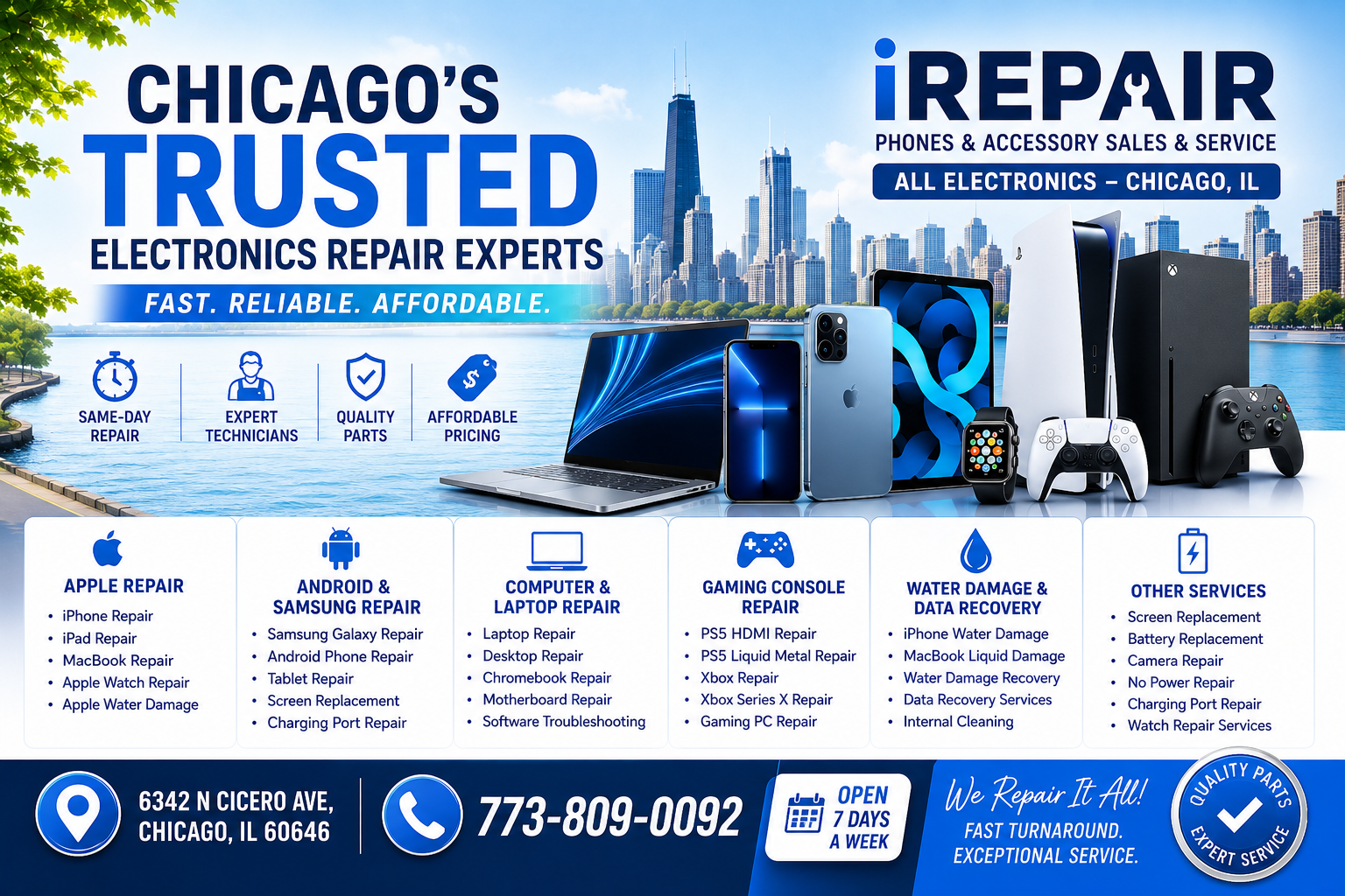 Best Electronics Repair in Chicago – Expert iPhone, MacBook, PS5 & Samsung Repair Services