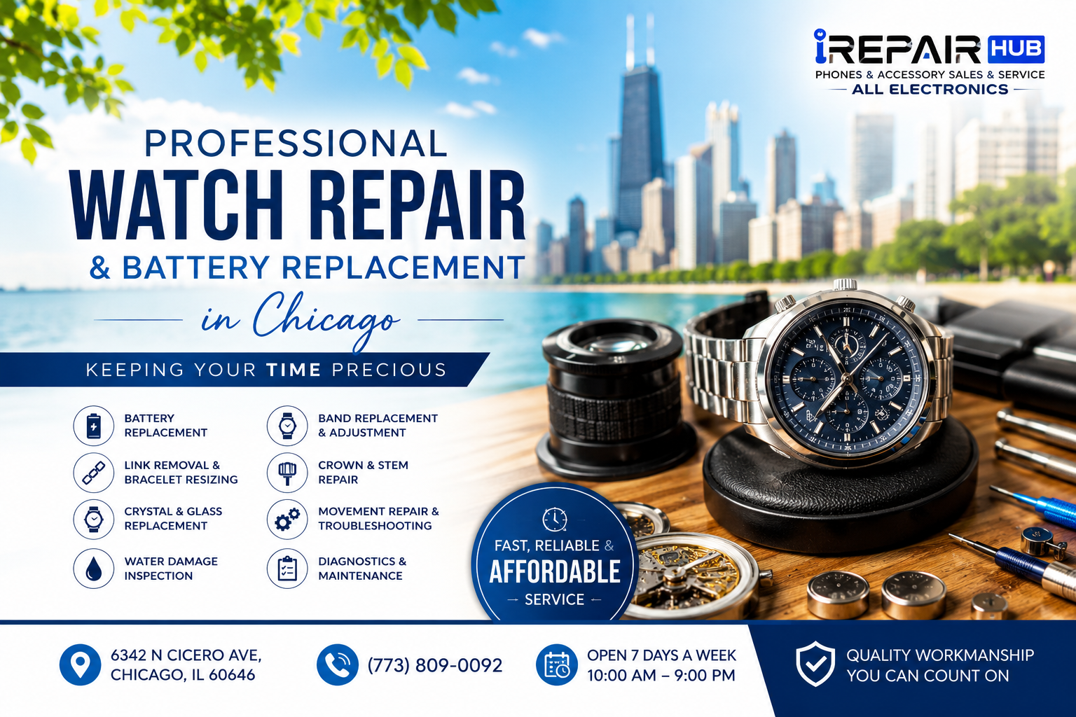 Professional Watch Repair & Battery Replacement in Chicago