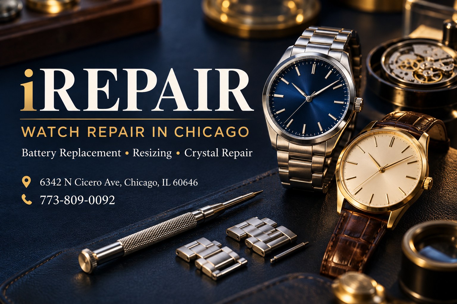 Watch Repair in Chicago: Battery Replacement, Resizing and Crystal Repair at iREPAIR